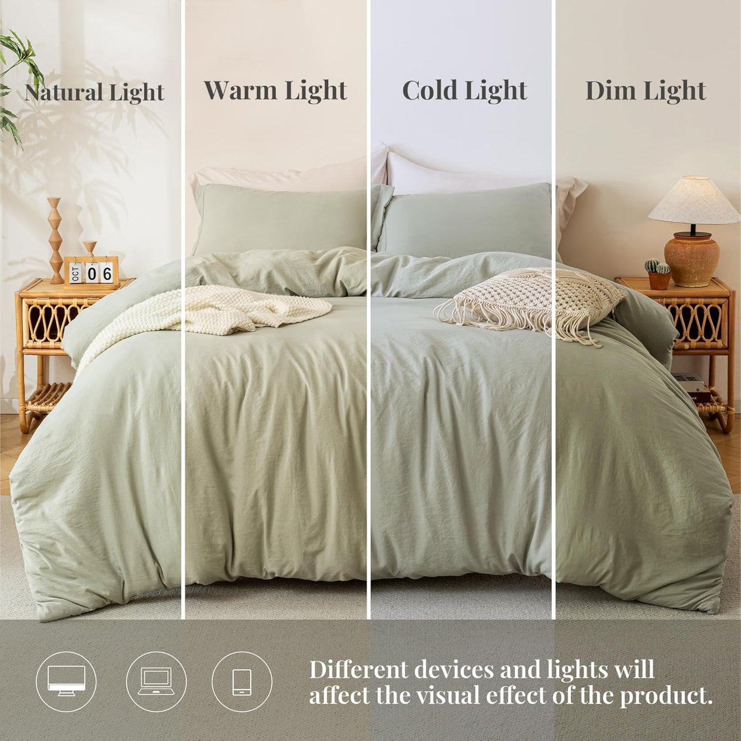 Super Soft Duvet Cover - 100% Washed Microfiber Comforter Cover Set 3 Pieces with Zipper Closure & Corner Ties (No Comforter)
