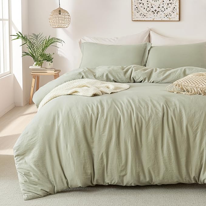 Super Soft Duvet Cover - 100% Washed Microfiber Comforter Cover Set 3 Pieces with Zipper Closure & Corner Ties (No Comforter)