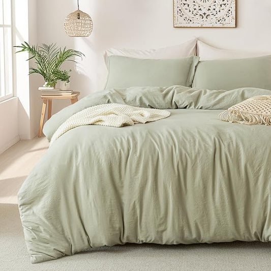 Super Soft Duvet Cover - 100% Washed Microfiber Comforter Cover Set 3 Pieces with Zipper Closure & Corner Ties (No Comforter)